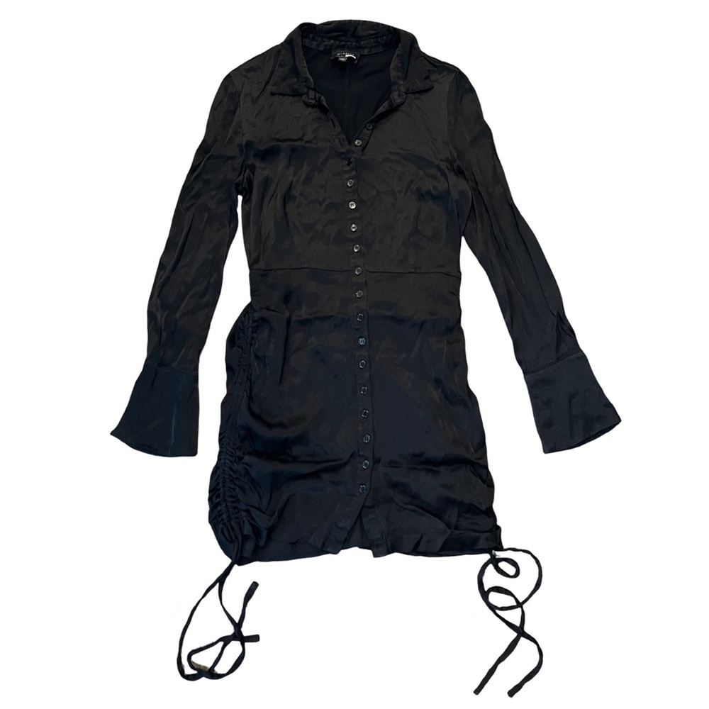 Bardot black silky button down dress SZ 8